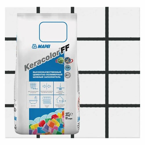 Затирка цементная Mapei Keracolor FF 120 цвет Чёрный 2 кг затирка для швов keracolor ff mapei кераколор фф мапеи 110 манхеттен 2 кг