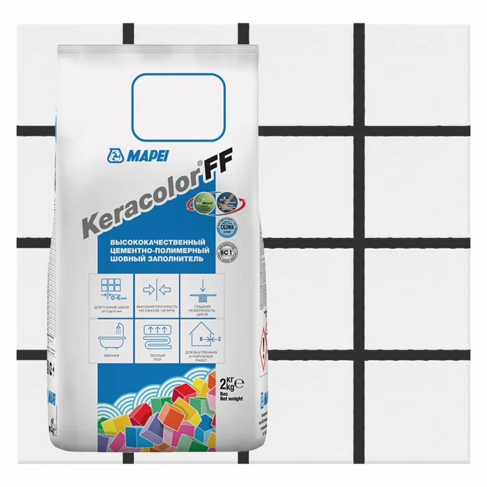 Затирка цементная Mapei Keracolor FF 120 цвет Чёрный 2 кг