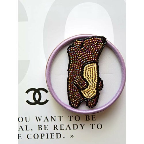 Брошь CRAZY CRYSTAL, бежевый, коричневый