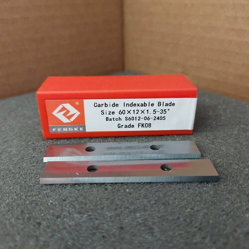 Комплект Нож сменный двухсторонний твердосплавный для фрез 60х12х1,5 заточка 35 гр. Z2 сплав FK08 ( CERATIZIT KCR08) 2 шт