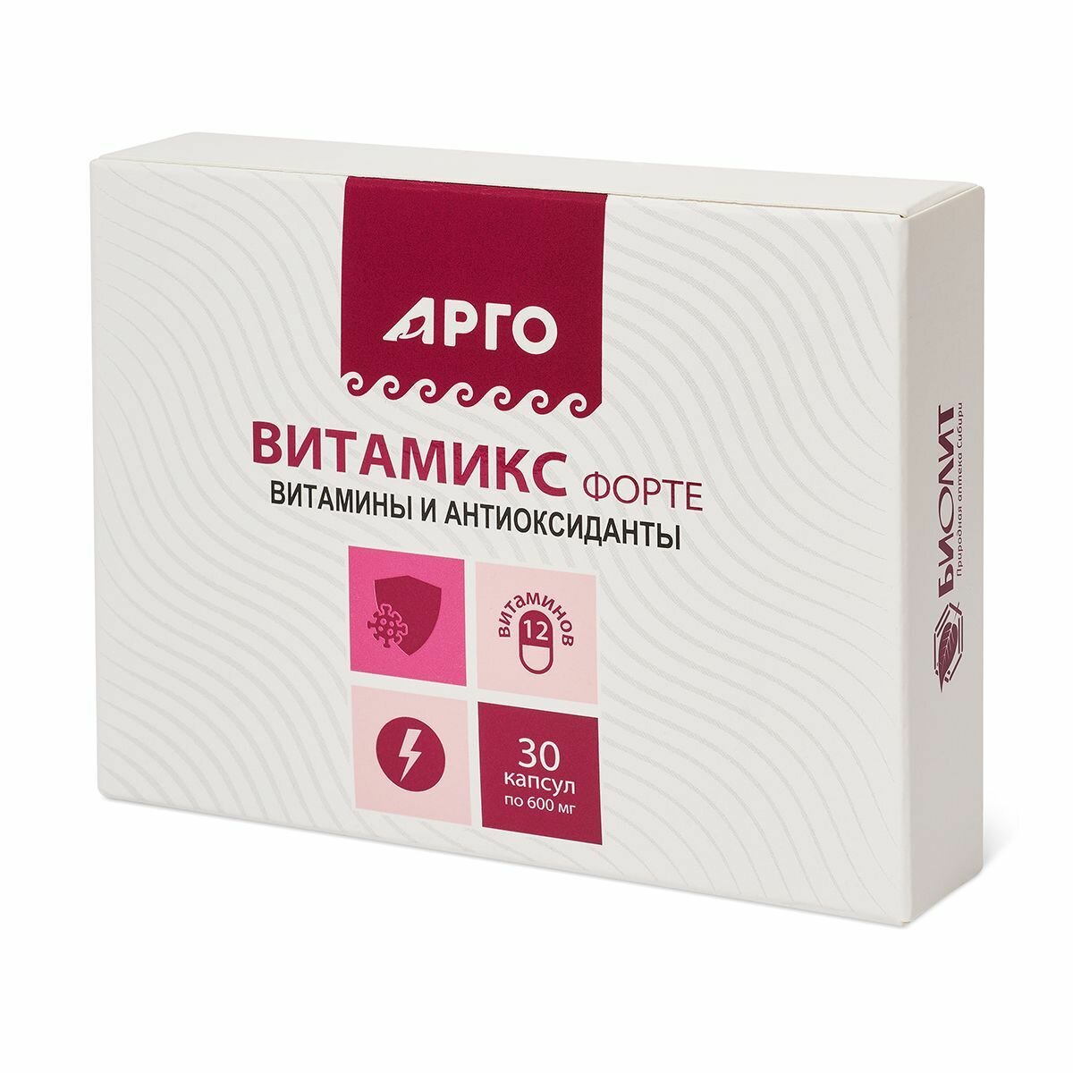 Лекарства После Химиотерапии Витамикс-форте от Биолит, капсулы, 30 шт, Арго. Комплекс витаминов и антиоксидантов для укрепления иммунитета и увеличения работоспособности