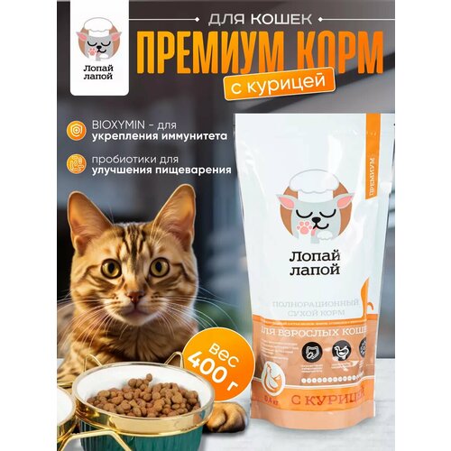 Сухой корм для кошек с курицей 0.4 кг