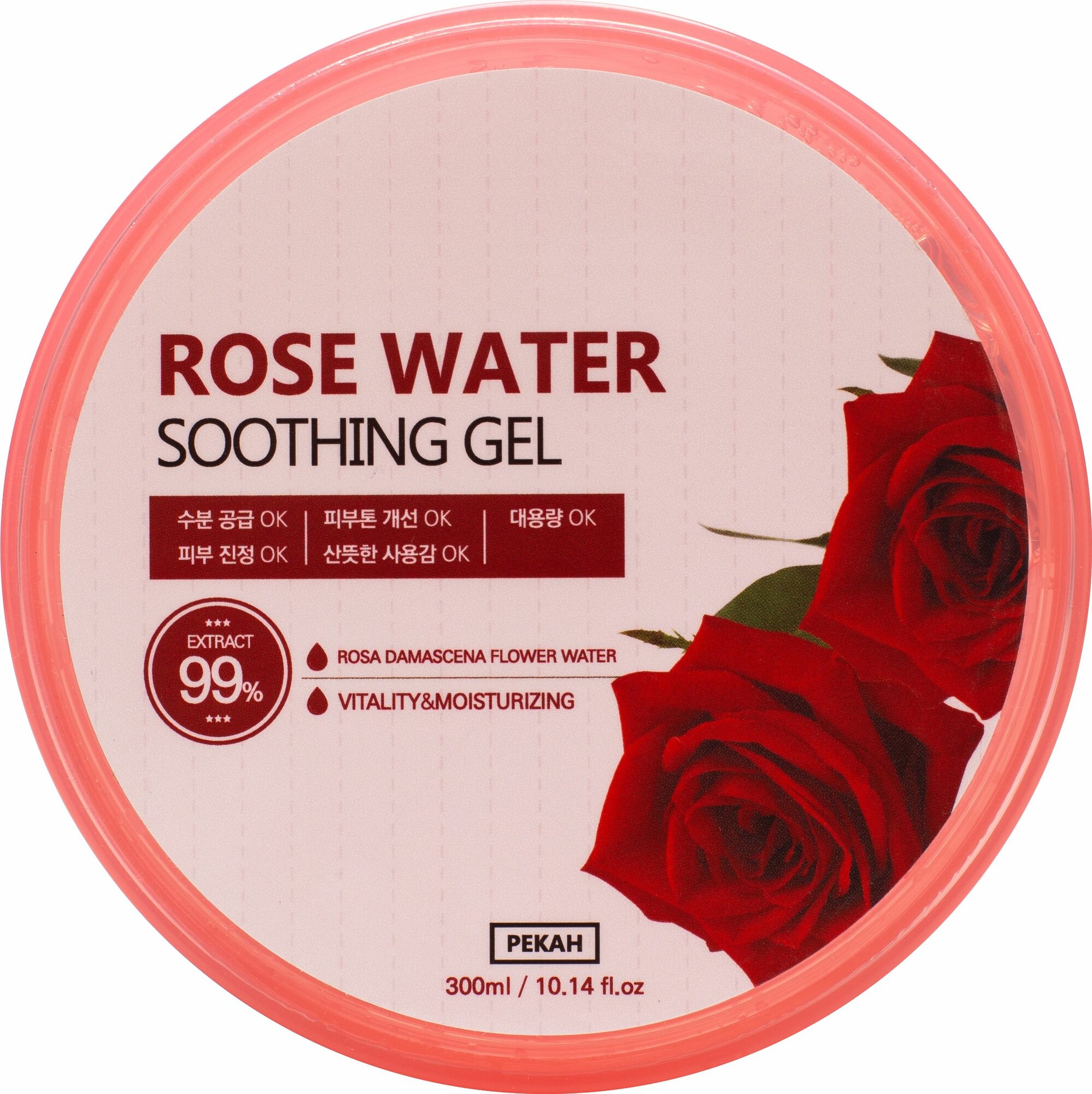 PEKAH Универсальный смягчающий увлажняющий гель для лица и тела Корея с цветочной розовой водой для укрепления кожного барьера, 300мл. Корейская косметика