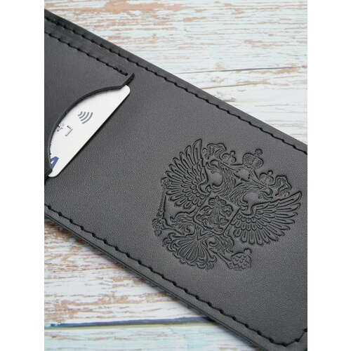 Обложка для удостоверения Русское ремесло, черный