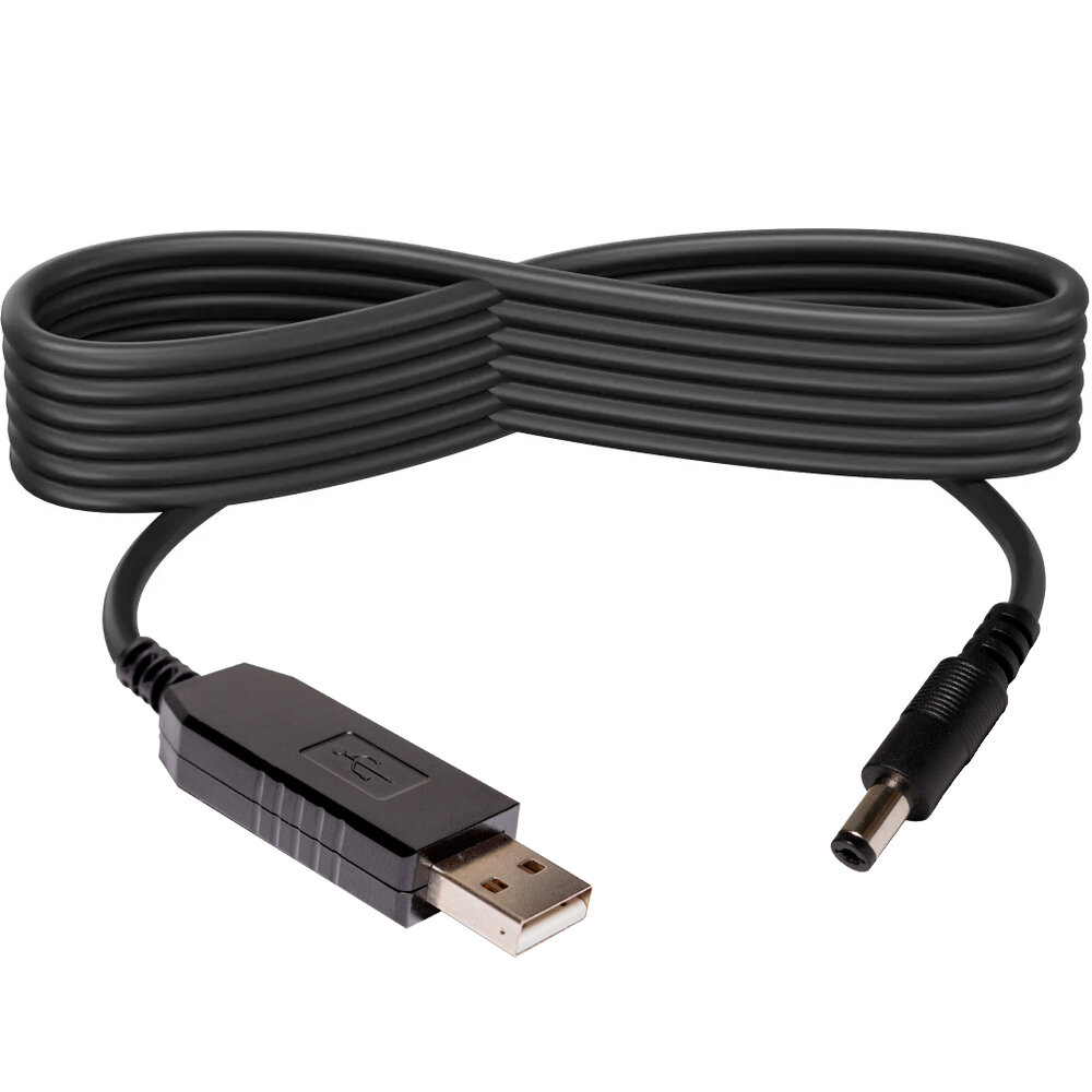 фото Зарядный кабель для раций Baofeng (DC 5.5 х 2.5 мм) без адаптера, 1м (Черный)