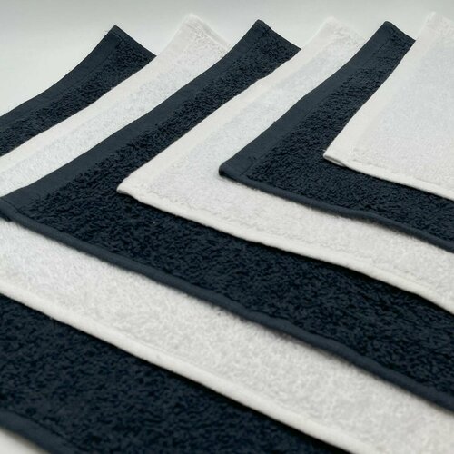 Набор полотенец-салфеток для рук TM TEXTILE 30x30 черный7 белый 6шт плотность 430 779₽