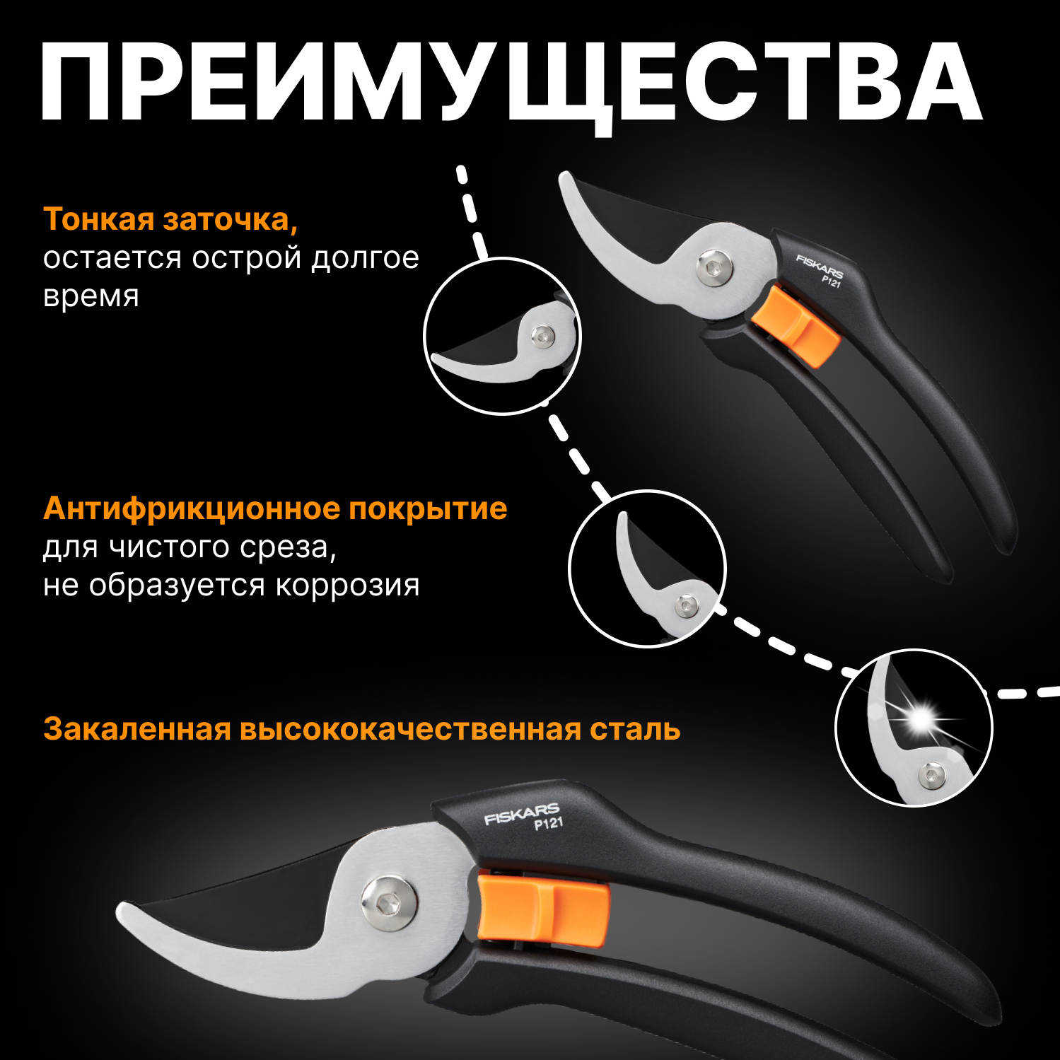 Секатор Fiskars Solid P121 - фото №15