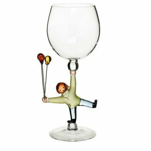 Бокал для вина из стекла ручной работы. Радость