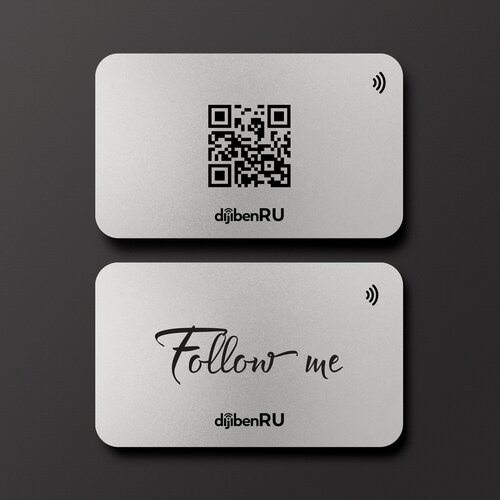 Изображение товара NFC-визитная карточка серебрянная Follow me от Dijiben
