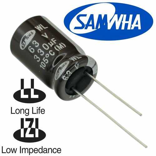 330мкФ 63В / WL / 12,5х20 / 105 С / конденсатор электролитический (3шт)