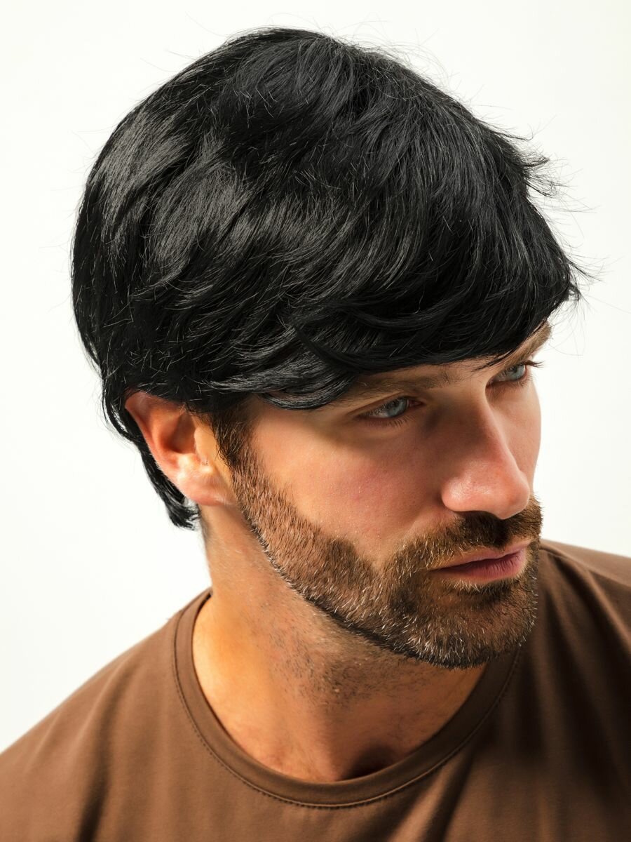 Парик мужской черный короткий — фото 1