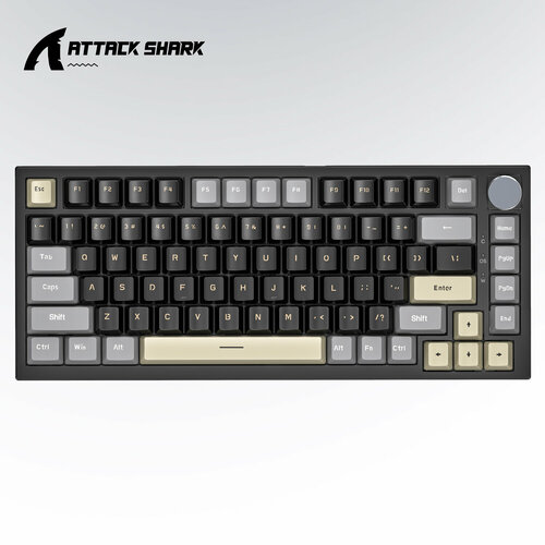 Клавиатура игровая Attack Shark K85 Magnetic Starshine Black RGB RUS Web беспроводная 82 кнопоки 10450₽
