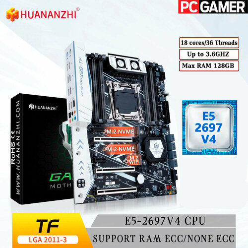 Комплект материнская плата Huananzhi X99-TF Xeon 2697V4 18 cores 36 threads 2295000₽