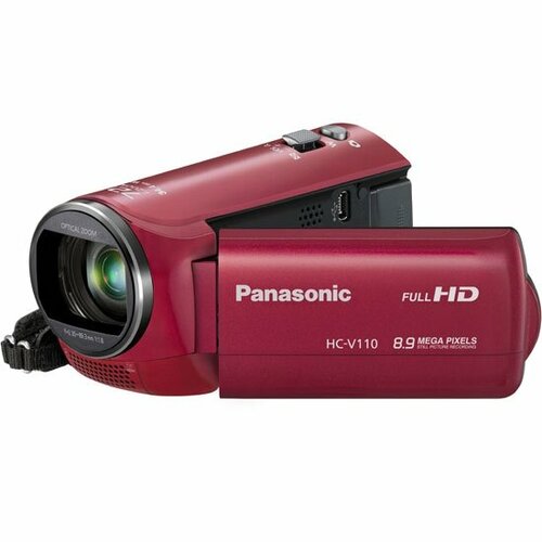 PANASONIC Видеокамера Panasonic HC-V110 красный 21300₽
