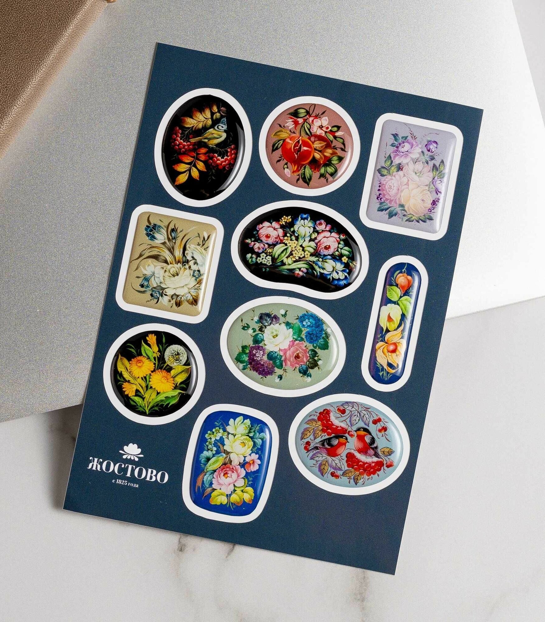 Стикеры на телефон 3d цветы Жостово