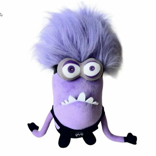 Мягкая игрушка Миньон Кевин злой с сывороткой PХ-41, фиолетовый 30 см