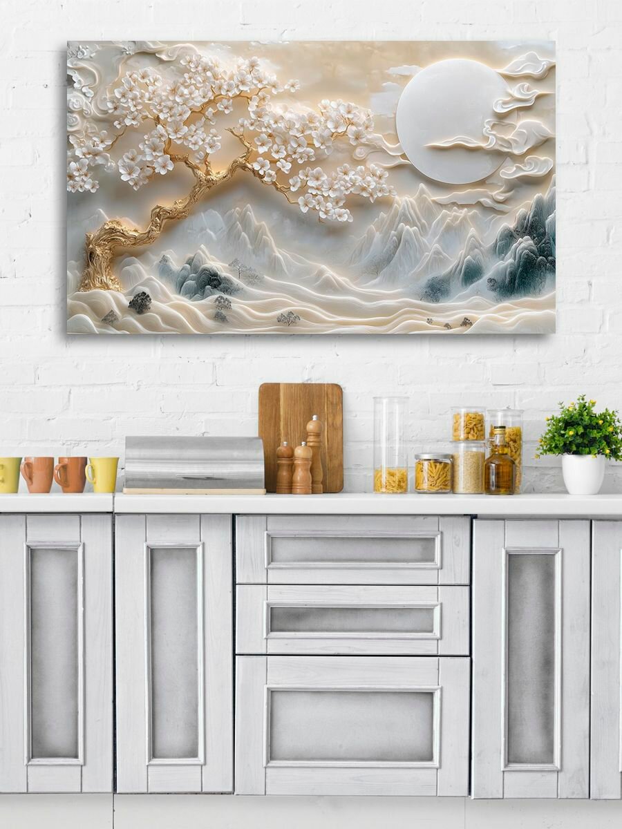 Картина на холсте LOFTime 60х100 Дерево на фоне гор 4 КБ-1268-60100