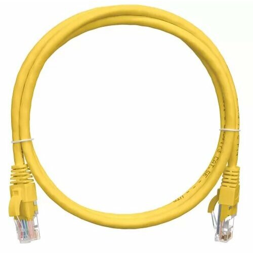 Патч-корд U/UTP 5e кат. 1м Filum FL-U5-C-1M-Y 26AWG (7x0.16 мм), кабель для интернета, чистая медь, PVC, жёлтый