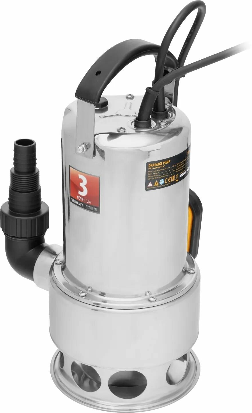 Обзор: Дренажный насос DPL800X, 800 Вт, подъем 7 м, 16500 л/ч// Denzel, 97324
