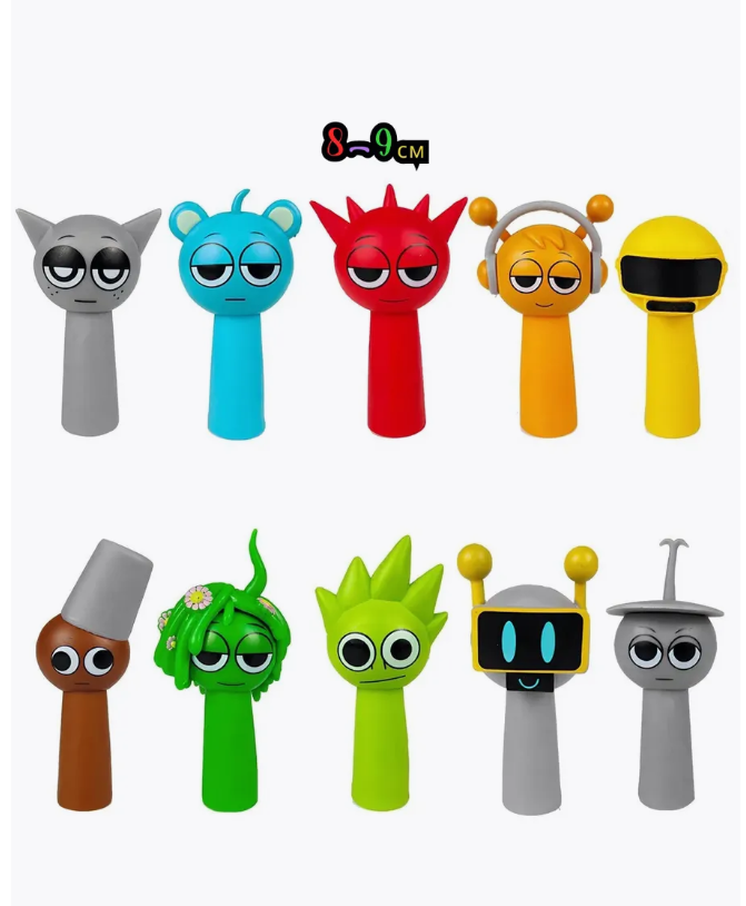 Набор фигурок Спрунки/Sprunki Incredibox 10шт (8-9см, пакет)