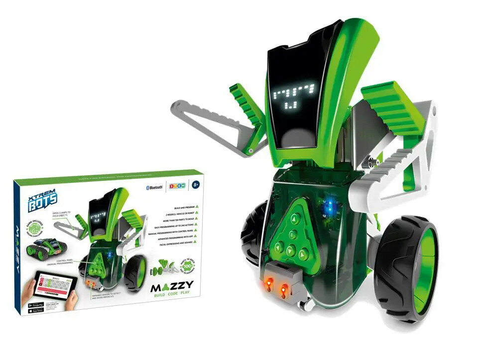 Робот XTREM BOTS Mazzy смартробот-трансформер STEM более 100 деталей для сборки