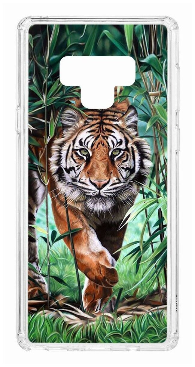Чехол на Samsung Note 9 Kruche Print Крадущийся тигр, защитный силиконовый бампер с рисунком, противоударный, пластиковый кейс, накладка с принтом