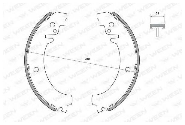 Задние комплект тормозных колодок Ween 1522001