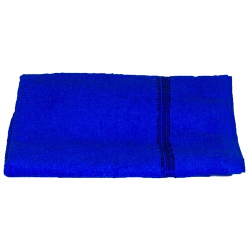 Махровое банное полотенце UTEX 130 х 70 см, с полоской, тёмно-синее