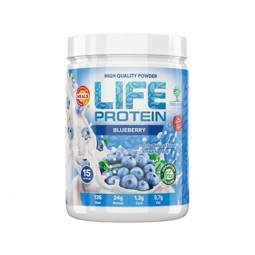 Протеиновый коктейль для похудения Life Protein 1LB (450 г) со вкусом Черника 15 порций протеин для похудения life isolate 1lb 450 г со вкусом дыня 15 порций