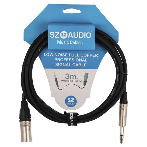 Аудио кабель SZ-Audio Jack 6,3(m) - XLR(m) 3m балансный (запись вокала, стрим, гитара)