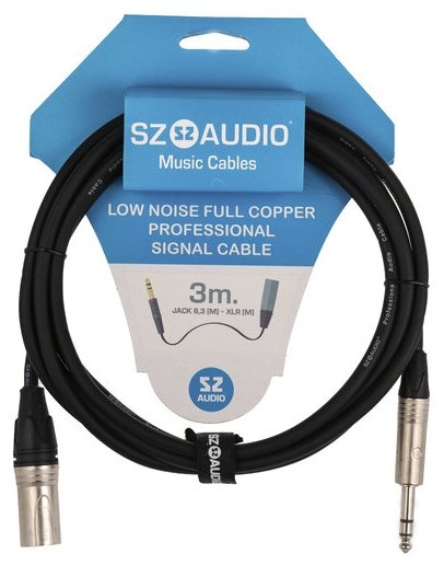 Аудио кабель SZ-Audio Jack 6,3(m) - XLR(m) 3m балансный (запись вокала, стрим, гитара)