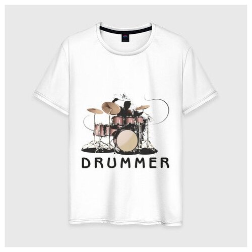 Мужская футболка хлопок Drummer Нет бренда белый  