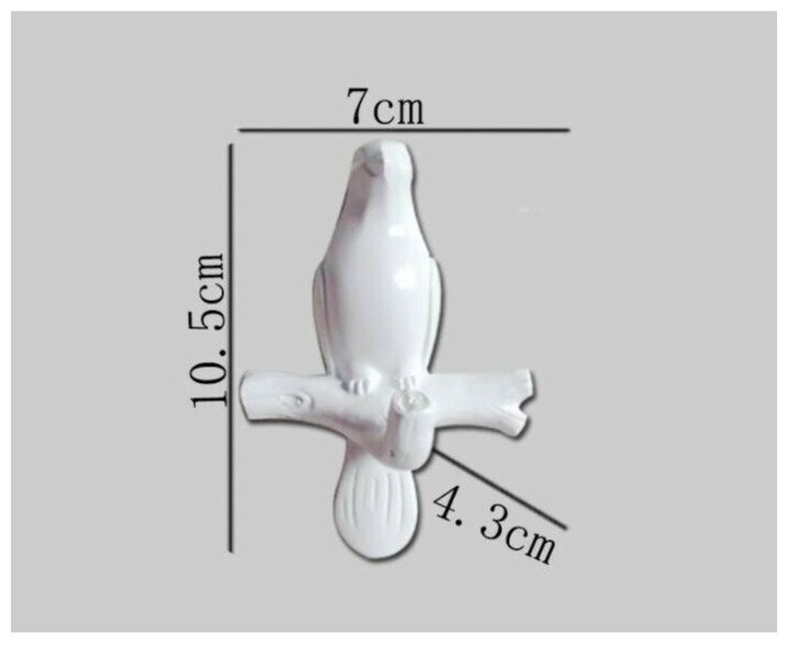Декор настенный-вешалка Голубь, 10,5 x 7 см, белый - фотография № 5