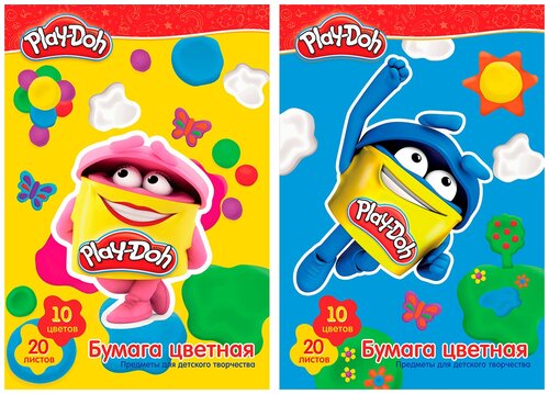 Бумага цветная Play Doh 10 цветов 20 листов