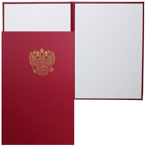 Папка адресная фольгой, А4, бумвинил, цвет бордовый с российским орлом Имидж 4002-210/209 - 1 шт.
