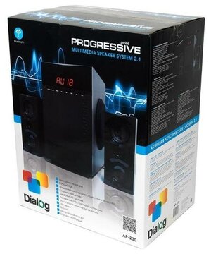 Колонки Dialog Progressive AP-230 2x15 + 35 Вт USB+SD reader черный