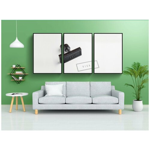 фото Набор модулных постеров для интерьера "виза, бумага, паспорт виза" 60x90 см. в тубусе, без рамки lotsprints