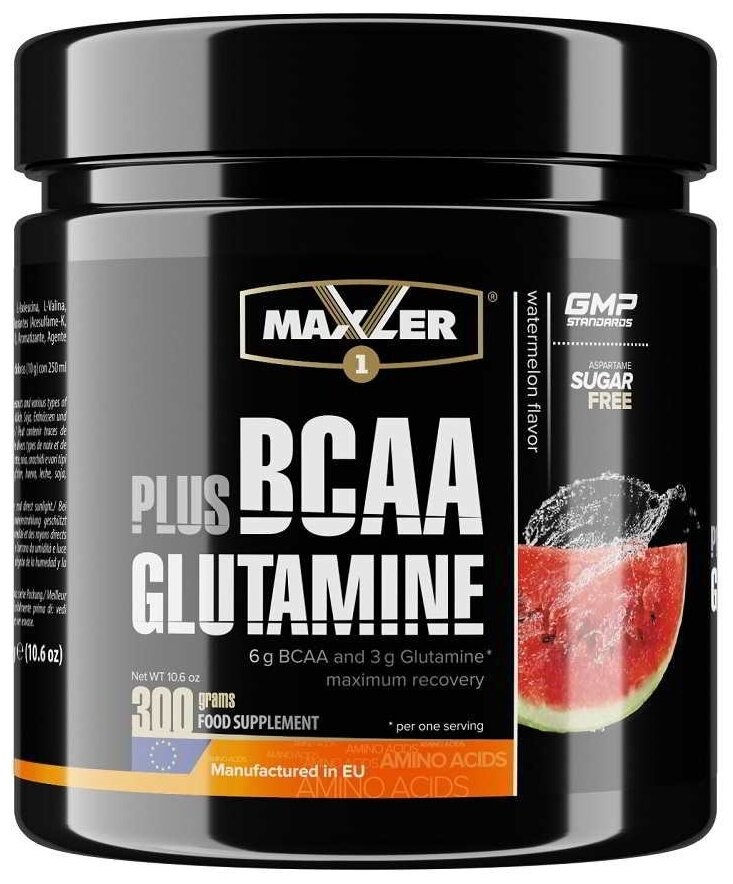 Комплекс аминокислот Maxler BCAA + Glutamine 300 гр. - Зеленое яблоко - Груша