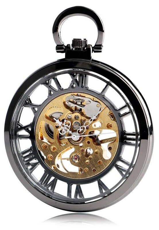 Карманные часы YISUYA, механические, нержавеющая сталь, с автоподзаводом
