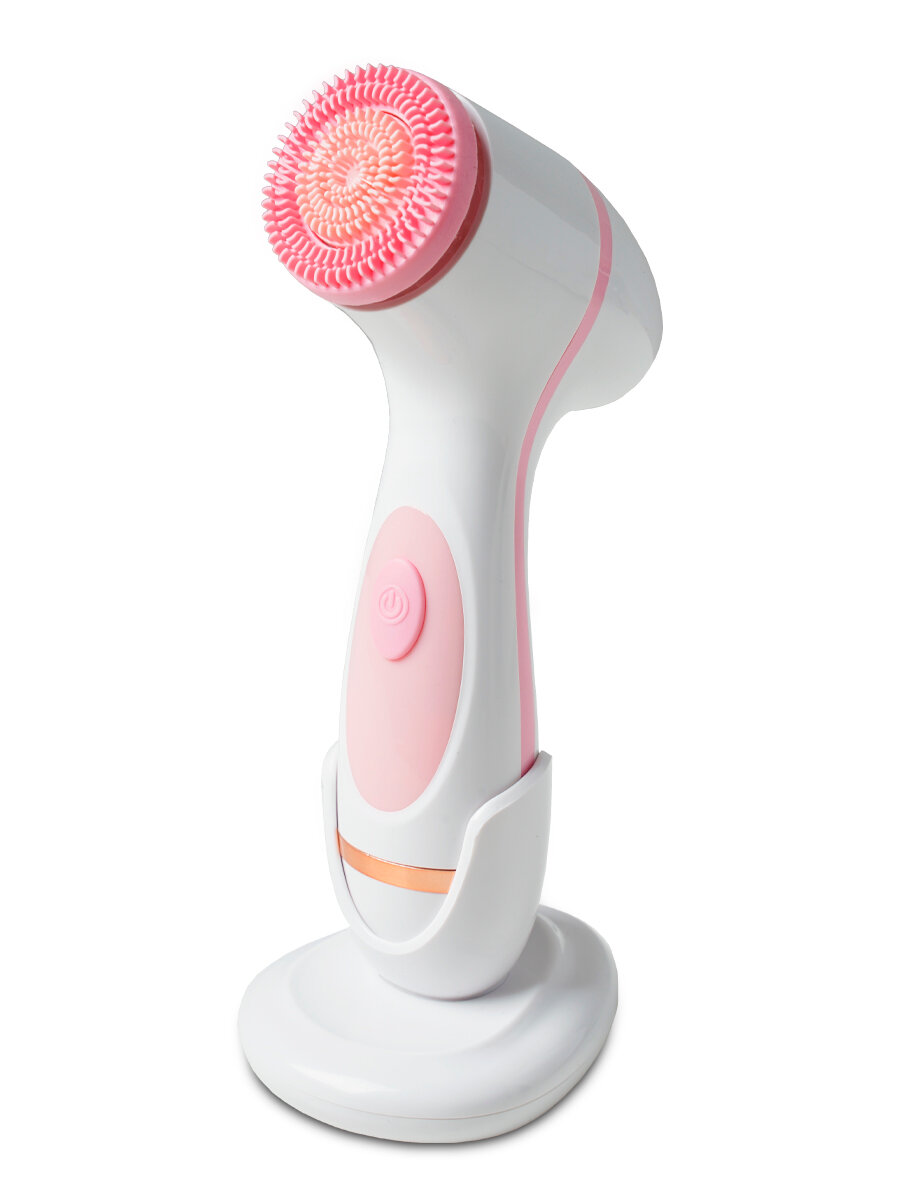 Щетка электрическая для очищения и массажа лица Cnaier spin facial brush, щетка-массажер, розовый - фотография № 1