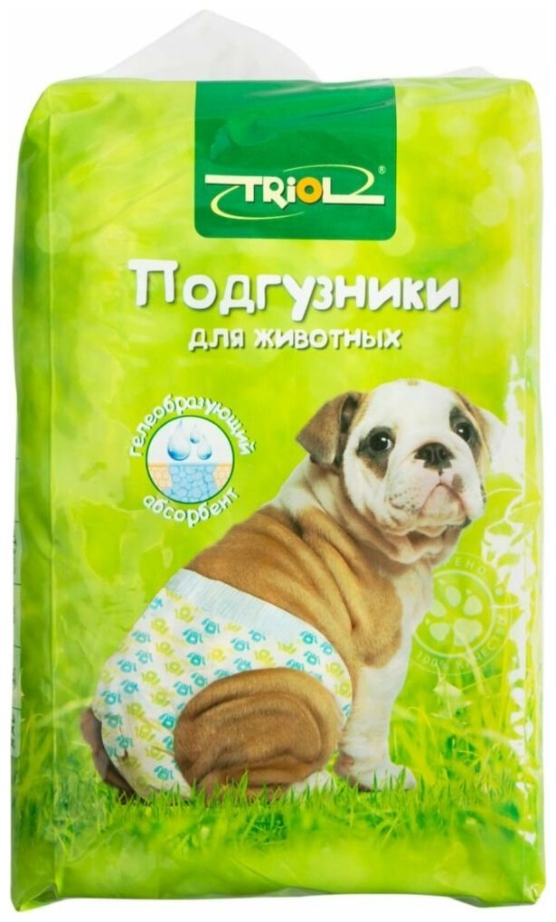 Подгузники (Triol) S 4-7кг (20шт) для животных