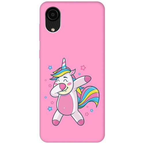 Матовый чехол Unicorn Dab для Samsung Galaxy A03 Core / Самсунг А03 Кор с 3D эффектом розовый матовый чехол unicorn для samsung galaxy a03 core самсунг а03 кор с 3d эффектом бирюзовый