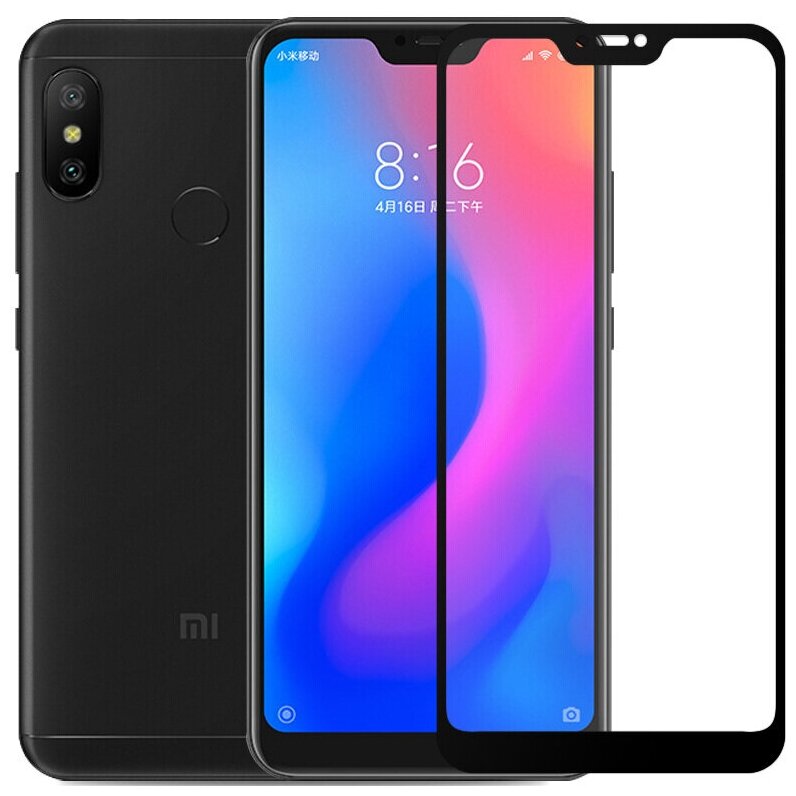 3D/ 5D защитное стекло MyPads для Xiaomi Redmi 6 с закругленными изогнутыми краями которое полностью закрывает экран/ дисплей по краям с олеофобн.