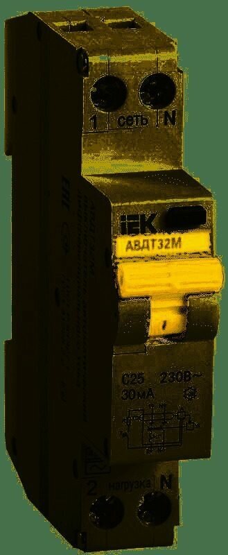 Автоматический выключатель дифференциального тока АВДТ32М С25 30мА IEK