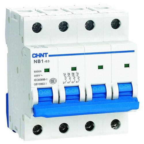Автоматический выключатель CHINT NB1-63 (C) 6kA 50 А автоматический выключатель nb1 63 3p 50a 6ка х ка c chint