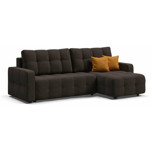 Угловой диван Много мебели Dandy 2.0, рогожка Malmo бежевый, 235х165х89 см