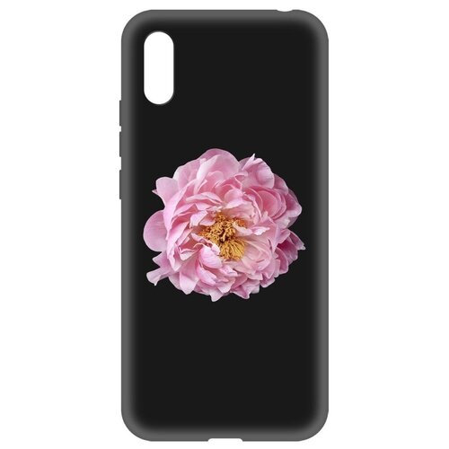 Чехол-накладка Krutoff Soft Case Женский день - Розовый пион для Xiaomi Redmi 9A черный
