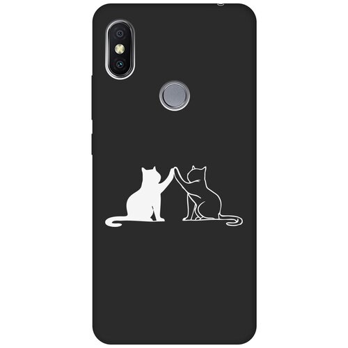 Матовый Soft Touch силиконовый чехол на Xiaomi Redmi S2, Сяоми Редми С2 с 3D принтом Cats W черный матовый soft touch силиконовый чехол на xiaomi redmi s2 сяоми редми с2 с 3d принтом nirvana черный