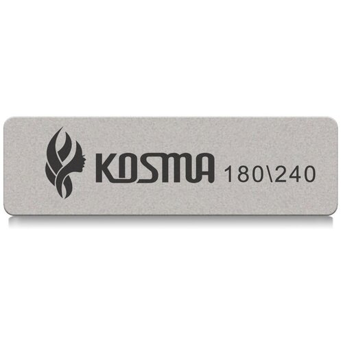 KOSMA Баф прямоугольный маленький серый 180/240, 58*40 мм пластиковая основа 1 шт. в упаковке