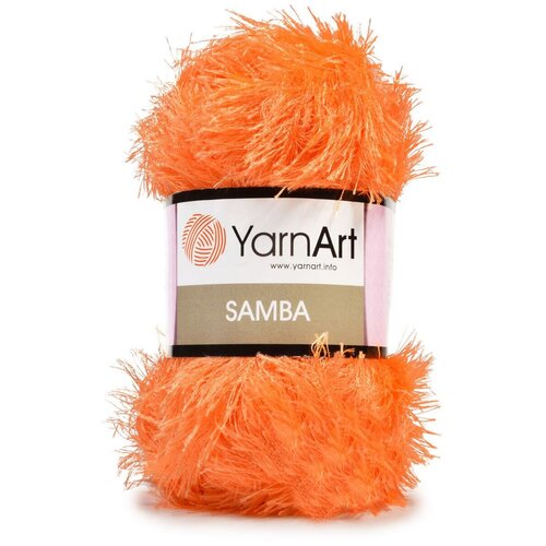 Пряжа YarnArt Samba: 07 (Оранжевый неон) блэк дениз вяжем с увлечением шапочки и шарфики